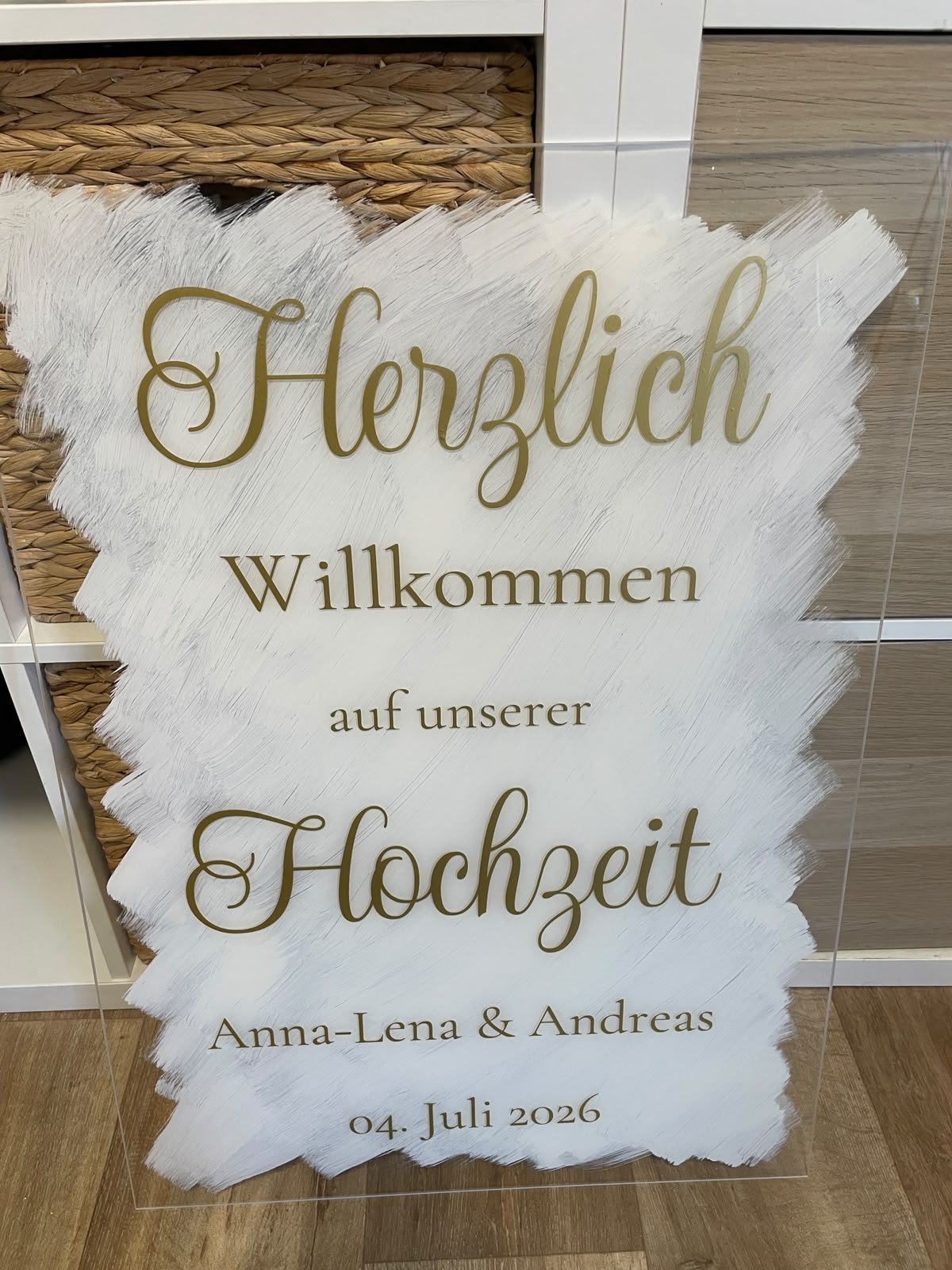 Plexiglas Willkommensschild